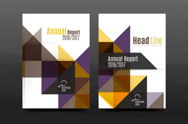 3d triangle shapes. Business annual report cover — Stock Vector