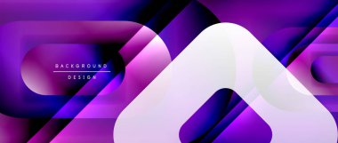 Çizgiler ve modern formlarla vektör geometrik arkaplan. Soyut yuvarlak şekiller, gölge ve ışık efektleri ile akışkan eğimli