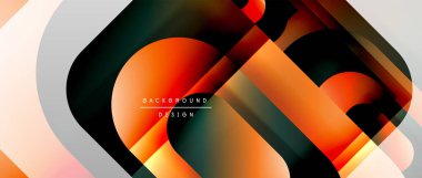 Çizgiler ve modern formlarla vektör geometrik arkaplan. Soyut yuvarlak şekiller, gölge ve ışık efektleri ile akışkan eğimli