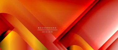 Çizgiler ve modern formlarla vektör geometrik arkaplan. Soyut yuvarlak şekiller, gölge ve ışık efektleri ile akışkan eğimli