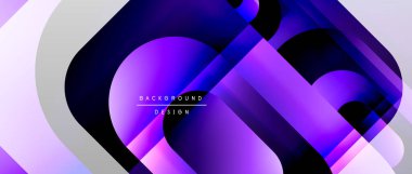 Çizgiler ve modern formlarla vektör geometrik arkaplan. Soyut yuvarlak şekiller, gölge ve ışık efektleri ile akışkan eğimli