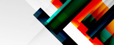 Gölge çizgileri, modern formlar, dikdörtgenler, kareler ve akışkan eğimlere sahip geometrik soyut arkaplanlar. Parlak renkli çizgiler serin arkaplanlar