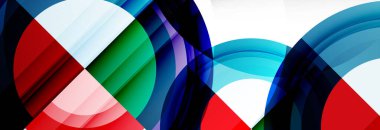 Yuvarlak şekiller, üçgenler ve daireler. Modern soyut arkaplan