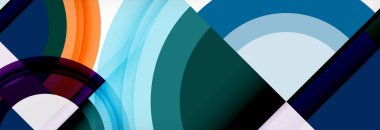 Yuvarlak şekiller, üçgenler ve daireler. Modern soyut arkaplan