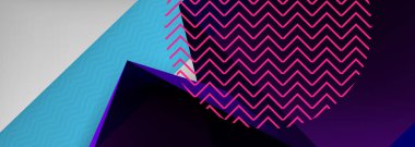 Düşük polyester 3 boyutlu geometrik şekiller, minimum soyut arkaplan. Kapaklar, afişler, el ilanları ve posterler için vektör illüstrasyonları