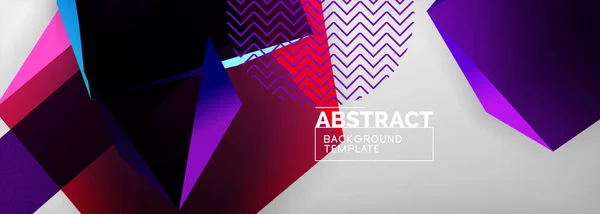 Lage poly 3d geometrische vormen, minimale abstracte achtergrond. Vector illustraties voor covers, banners, flyers en posters en andere — Stockvector