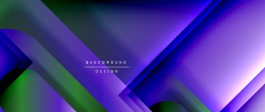 Çizgiler ve modern formlarla vektör geometrik arkaplan. Soyut yuvarlak şekiller, gölge ve ışık efektleri ile akışkan eğimli