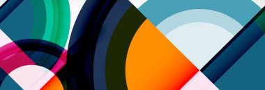 Yuvarlak şekiller, üçgenler ve daireler. Modern soyut arkaplan