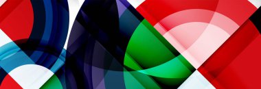 Yuvarlak şekiller, üçgenler ve daireler. Modern soyut arkaplan