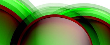 Çemberler ve baloncuklar soyut arka plan. Web pankartı, uygulama veya poster için sıvı yuvarlak şekiller