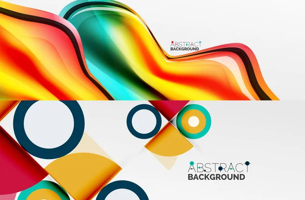 Geometric abstract backgrounds with various modern designs. Vector illustrations for covers, banners, flyers and posters and other templates — Stock Vector