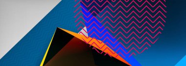 Düşük polyester 3 boyutlu geometrik şekiller, minimum soyut arkaplan. Kapaklar, afişler, el ilanları ve posterler için vektör illüstrasyonları