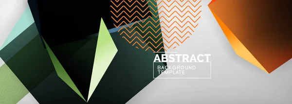 Lage poly 3d geometrische vormen, minimale abstracte achtergrond. Vector illustraties voor covers, banners, flyers en posters en andere — Stockvector