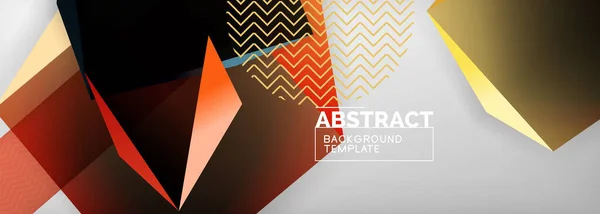 Low poly 3d geometric shapes, minimal abstract background. Vector illustrations for covers, banners, flyers and posters and other — Stock Vector