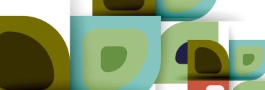 Soyut yuvarlak şekiller ve gölge efektleri tekrarlanan vektör modern geometrik arkaplan kümesi