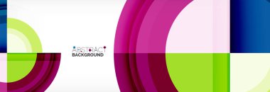 Yuvarlak şekiller, üçgenler ve daireler. Modern soyut arkaplan