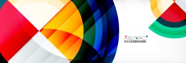 Yuvarlak şekiller, üçgenler ve daireler. Modern soyut arkaplan