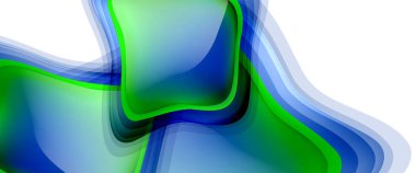 Çemberler ve baloncuklar soyut arka plan. Web pankartı, uygulama veya poster için sıvı yuvarlak şekiller