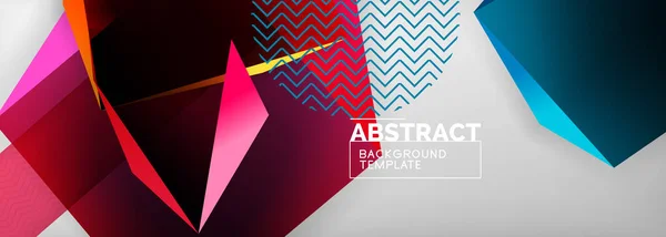 Lage poly 3d geometrische vormen, minimale abstracte achtergrond. Vector illustraties voor covers, banners, flyers en posters en andere — Stockvector