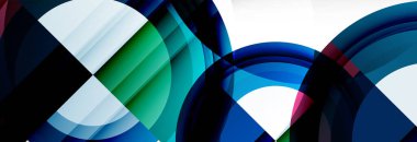 Yuvarlak şekiller, üçgenler ve daireler. Modern soyut arkaplan