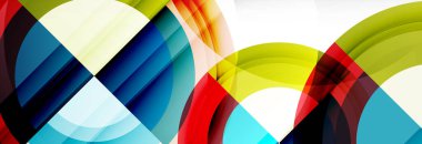 Yuvarlak şekiller, üçgenler ve daireler. Modern soyut arkaplan