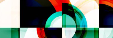 Yuvarlak şekiller, üçgenler ve daireler. Modern soyut arkaplan