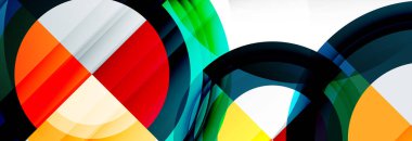 Yuvarlak şekiller, üçgenler ve daireler. Modern soyut arkaplan