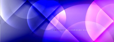 Vektör soyut arkaplan - gölgeler ve ışık efektleri ile sıvı gradyanı üzerinde daire ve çapraz çapraz. Metin için tekno ya da ticari parlak tasarım şablonları