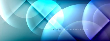Vektör soyut arkaplan - gölgeler ve ışık efektleri ile sıvı gradyanı üzerinde daire ve çapraz çapraz. Metin için tekno ya da ticari parlak tasarım şablonları