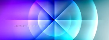 Vektör soyut arkaplan - gölgeler ve ışık efektleri ile sıvı gradyanı üzerinde daire ve çapraz çapraz. Metin için tekno ya da ticari parlak tasarım şablonları
