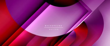 Çizgiler ve modern formlarla vektör geometrik arkaplan. Soyut yuvarlak şekiller, gölge ve ışık efektleri ile akışkan eğimli