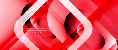 Çizgiler ve modern formlarla vektör geometrik arkaplan. Soyut yuvarlak şekiller, gölge ve ışık efektleri ile akışkan eğimli