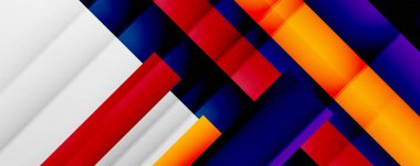 Gölge çizgileri, modern formlar, dikdörtgenler, kareler ve akışkan eğimlere sahip geometrik soyut arkaplanlar. Parlak renkli çizgiler serin arkaplanlar