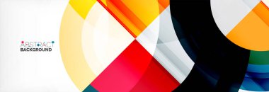 Yuvarlak şekiller, üçgenler ve daireler. Modern soyut arkaplan