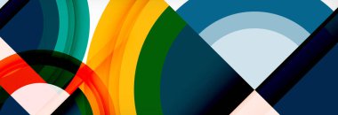 Yuvarlak şekiller, üçgenler ve daireler. Modern soyut arkaplan