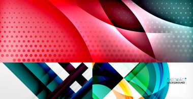 Geometrik soyut arka planlar, gölge çizgileri, modern formlar. Kapaklar, afişler, el ilanları ve posterler ve diğer şablonlar için vektör illüstrasyonları