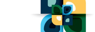 Soyut yuvarlak şekiller ve gölge efektleri tekrarlanan vektör modern geometrik arkaplan kümesi