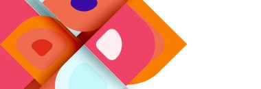 Soyut yuvarlak şekiller ve gölge efektleri tekrarlanan vektör modern geometrik arkaplan kümesi