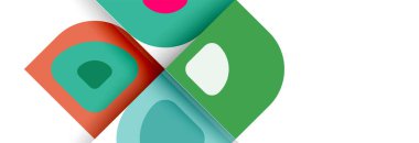 Soyut yuvarlak şekiller ve gölge efektleri tekrarlanan vektör modern geometrik arkaplan kümesi