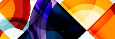 Yuvarlak şekiller, üçgenler ve daireler. Modern soyut arkaplan