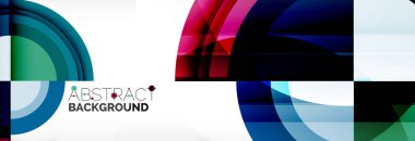 Yuvarlak şekiller, üçgenler ve daireler. Modern soyut arkaplan