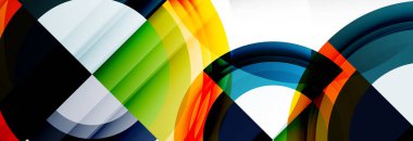 Yuvarlak şekiller, üçgenler ve daireler. Modern soyut arkaplan