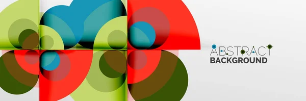 Cercles de couleurs vives, formes rondes abstraites et composition triangulaire avec effets d'ombre. Modèle de conception géométrique moderne vectoriel — Image vectorielle