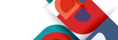 Soyut yuvarlak şekiller ve gölge efektleri tekrarlanan vektör modern geometrik arkaplan kümesi