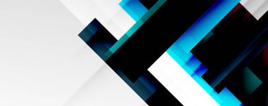 Gölge çizgileri, modern formlar, dikdörtgenler, kareler ve akışkan eğimlere sahip geometrik soyut arkaplanlar. Parlak renkli çizgiler serin arkaplanlar