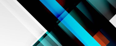 Gölge çizgileri, modern formlar, dikdörtgenler, kareler ve akışkan eğimlere sahip geometrik soyut arkaplanlar. Parlak renkli çizgiler serin arkaplanlar