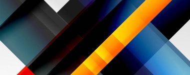 Gölge çizgileri, modern formlar, dikdörtgenler, kareler ve akışkan eğimlere sahip geometrik soyut arkaplanlar. Parlak renkli çizgiler serin arkaplanlar