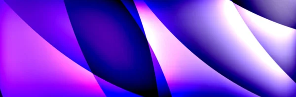 Ondas de cor de néon gradiente de fluido, vetor abstrato fundo — Vetor de Stock