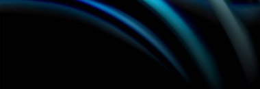 Dinamik hareket soyut arkaplan. Siyah üzerine bulanık renkli çizgiler. Sıvı çizgiler posteri. Vektör illüstrasyonu