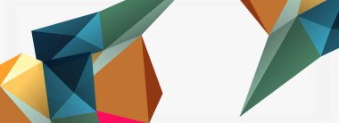 3d mozaik soyut arkaplan, düşük poli şekilli geometrik tasarım